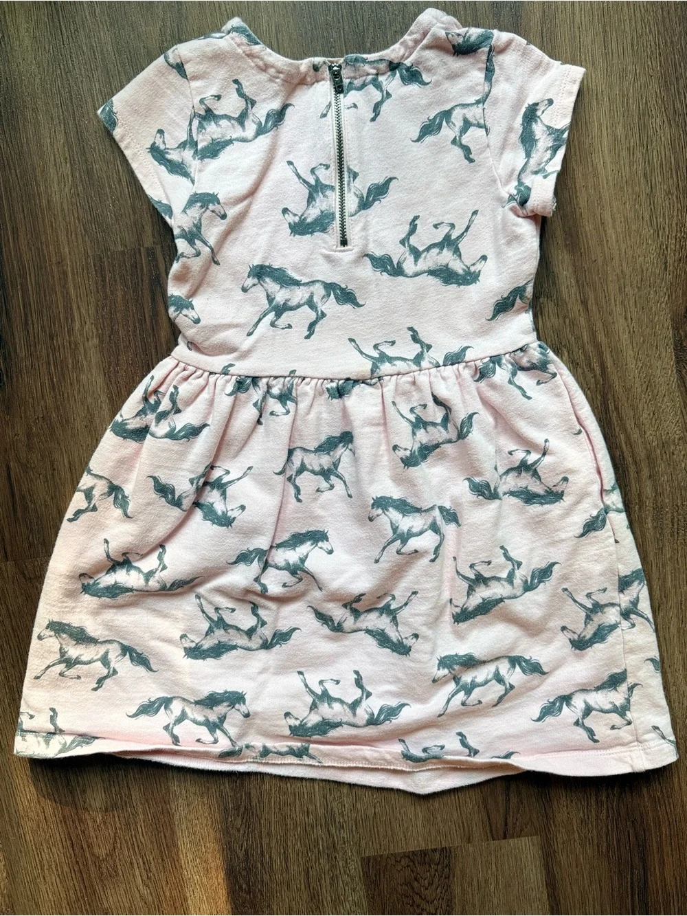 Carter's Pink Dress with Gray Horse Print
